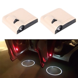 2 PCS LED Ghost Shadow Light, Car Door LED Laser Welcome Decorative Light, Display Logo for NISSAN Car Brand(Khaki)