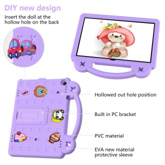 For Walmart Onn 10.1 2022 / 100071485 Handle Kickstand Children EVA Shockproof PC Tablet Case(Light Purple)