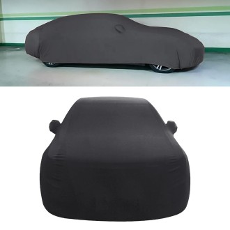 Anti-Dust Anti-UV Heat-insulating Elastic Force Cotton Car Cover for Sedan Car, Size: S, 4.3m~4.65m (Black)