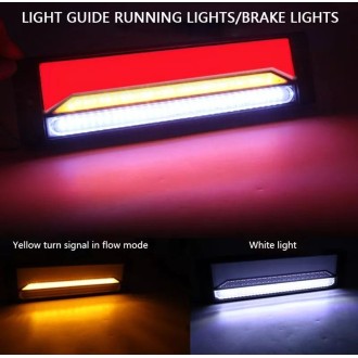 2 PCS Heavy-duty Truck Trailer 147LED Light Guide Three-color Brake Light (Transparent)