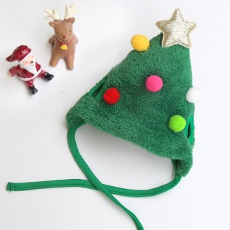 Pet Christmas Hat Saliva Festive Dressing Supplies, Color: Green Hat S