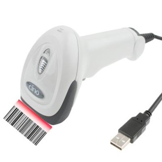 USB Laser Barcode Scanner EAN UPC Reader (Cino F680), Grey