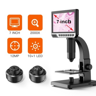 inskam315 7 inch IPS Screen 2000X 12MP HD Digital Microscope