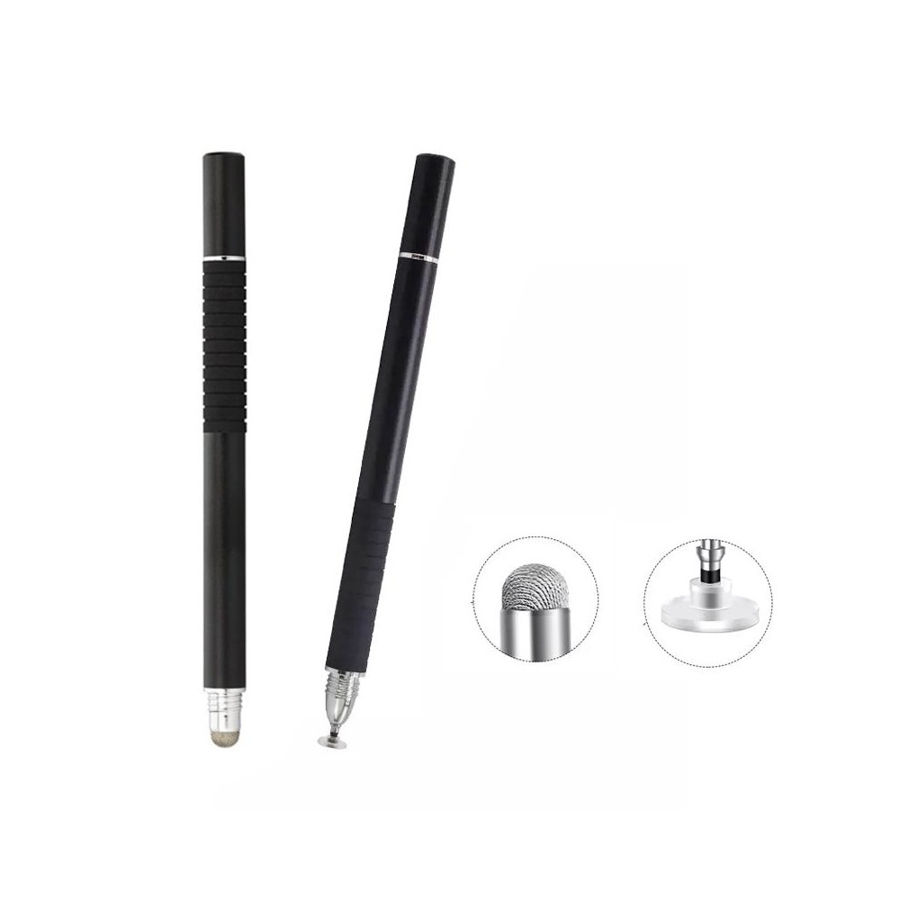 AT-31 Conductive Cloth Head + Precision Sucker Capacitive Pen Head 2-in-1 Handwriting Stylus(Black)