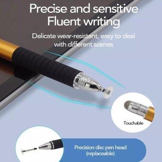 AT-31 Conductive Cloth Head + Precision Sucker Capacitive Pen Head 2-in-1 Handwriting Stylus(Black)