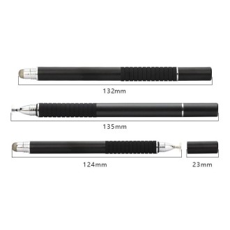 AT-31 Conductive Cloth Head + Precision Sucker Capacitive Pen Head 2-in-1 Handwriting Stylus(Black)