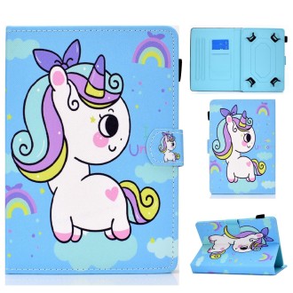 Painted Pattern TPU Horizontal Flip Leather Protective Case For Universal 7 inch(Rainbow Unicorn)