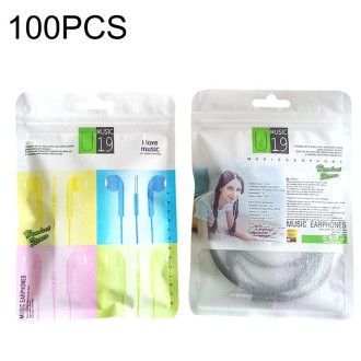 100PCS U19 Frosted Headphone Cable Ziplock Packaging Bag, Style: Tissue