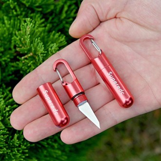 Keychain Pendant Small Knife Portable Art Cutting Knife(Aluminum Alloy Red)