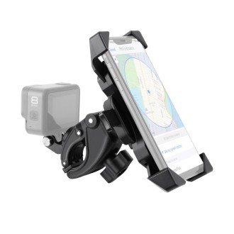 Handlebar Seatpost Pole Mount Bicycle GPS Navigation Handbar Bracket Phone Clamp for GoPro, Suitable for 4.0-6.5 inch Mobile Pho