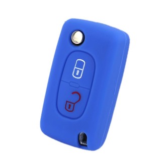 2pcs Car Key Cover for Peugeot 206/207/4008/3008 Citroen Sega/Triumph/C5(Sea Blue)