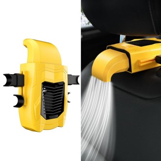 F415 Car Multifunctional Seat Back USB Fan(Yellow)