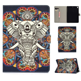 For iPad 9.7 (2017/2018) & Air 2 & Air Colored Drawing Pattern Horizontal Flip PU Leather Case with Holder & Card Slot & Sleep /