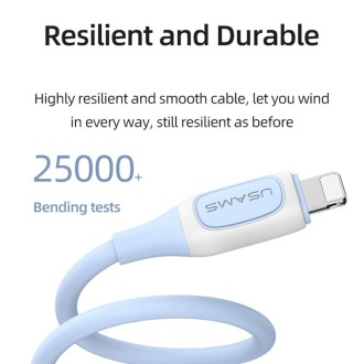 USAMS US-SJ595 Jelly Series USB to 8 Pin Two-Color Data Cable, Cable Length: 1m(Purple)