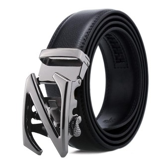 Dandali Casual Men Automatic Buckle Belt Business Soft Leather Pants Band, Length (cm): 125cm(ZD-12)