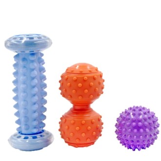 Massage Ball Plantar Fascia Ball Muscle Relaxation Fitness Ball Hand Holding Ball,Style: Blue Foot Bottom + Bump Peanut Ball + 7