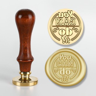 English Letters Series Fire Lacquer Seal Toxca Handle+Brass Seal Head(YW-41 You Can do it)