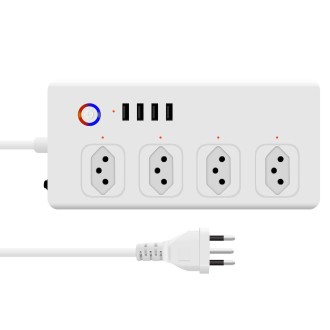 ZigBee 10A SM-SO301-B 4 Holes + 4 USB Multi-purpose Smart Power Strip, Brazil Plug