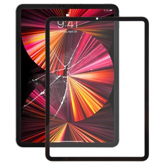 For iPad Pro 11 2021 2022 Front Screen Outer Glass Lens with OCA Optically Clear Adhesive(Black)