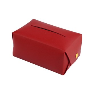 2 PCS Car Leather Tissue Box Home Paper Towel Storage Box(Red Wine)