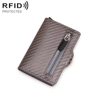 C1911H9 RFID Multi-card PU Leather Metal Card Package(Silver)