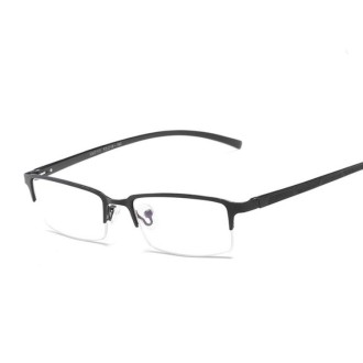 Anti Blu-ray Business Eye Glasses for Men Metal Frame Plain Glass Spectacles(Matte Black Frame)