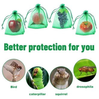 100pcs  Fruit Protection Bag Anti-insect and Anti-bird Net Bag 17 x 23cm(Gold)