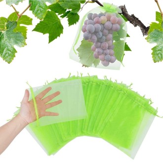 100pcs  Fruit Protection Bag Anti-insect and Anti-bird Net Bag 17 x 23cm(Gold)