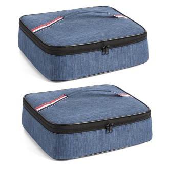 2pcs Small Waterproof Portable Lunch Bag Outdoor Picnic Lunch Box Insulation Bag(Navy)