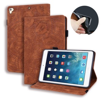 For iPad Pro 9.7 inch Calf Pattern Double Folding Design Embossed Leather Case with Holder & Card Slots & Pen Slot & Elastic Ban