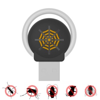 USB Car Mouse Repellent Ultrasonic Mosquito Insect Repellent With Atmosphere Light(Black)