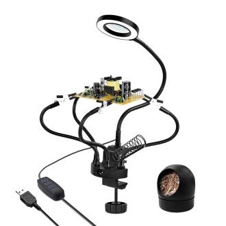 LED Lamp Magnifying Glass 360-Degree Adjustable Welding Table(SS7BK-BK)