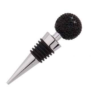 Crystal Ball Red Wine Stopper Diamond Zinc Alloy Metal Sealed Wine Cork(Black)