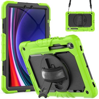 For Samsung Galaxy Tab S9 / S8 / S7 Silicone + PC Tablet Case(Yellow Green+Black)