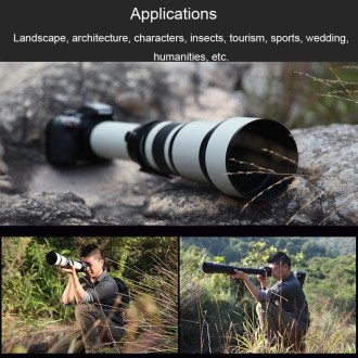 Lightdow 650-1300mm Telephoto Zoom Camera Lens T2 Astronomical Mirror Telephoto Lens for Canon Mount