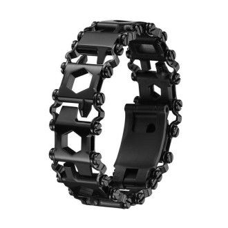 Multifunctional Stainless Steel Outdoor Survive Tool Bracelet for Men(Narrow Black)