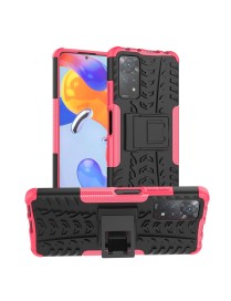 For Xiaomi Redmi Note 11 Pro 5G International Version Tire Texture Shockproof TPU+PC Phone Case with Holder(Pink)