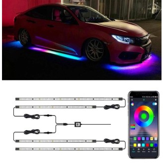 Car Modification Symphony Voice Control LED Chassis Lights, Specification:2 x 120cm + 2 x 150cm