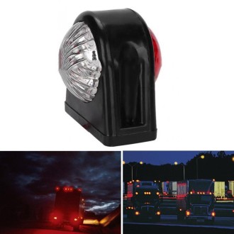 MK-249 10-30V 8LEDs Red And White Truck Round Side Light(Red White)