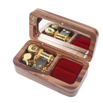 Wooden Music Box with Ring Storage Function, Spec: J281