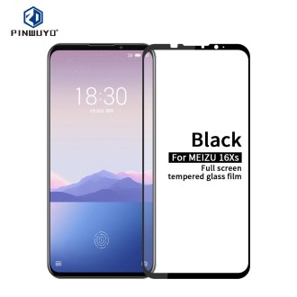 PINWUYO 9H 2.5D Full Screen Tempered Glass Film for Meizu 16XS(Black)