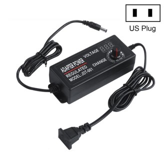 HuaZhenYuan 3-12V5A High Power Speed Regulation And Voltage Regulation Power Adapter With Monitor, Model: US Plug