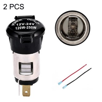 2 PCS Car Modified Cigarette Lighter Car Charging Power Socket Cigarette Type (with 15cm Line)