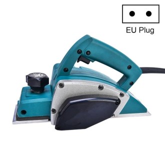 Portable Multifunctional Electric Wood Planer Household Desktop Woodworking Electric Push Planing Tool,EU Plug, Model: Plastic B