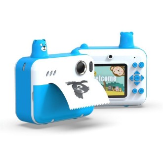 IPS 2.36 inch LED HD Display 1080P Childrens Camera Thermal Printing Instant Camera(Sky Blue)