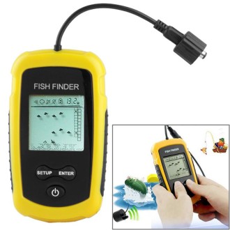 Portable Fish Finder with 2.0 inch Display, Depth Readings From 2.0 to 328ft (0.6-100m)(Yellow)