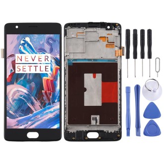 For OnePlus 3 / 3T A3000 A3010 TFT Material LCD Screen and Digitizer Full Assembly with Frame (Black)