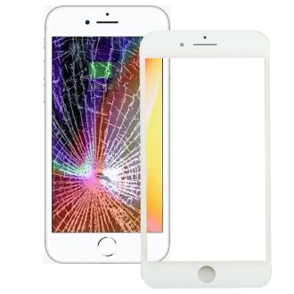 for iPhone 8 Plus Front Screen Outer Glass Lens with Front LCD Screen Bezel Frame(White)