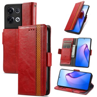 For OPPO Reno8 Pro CaseNeo Splicing Dual Magnetic Buckle Leather Phone Case(Red)