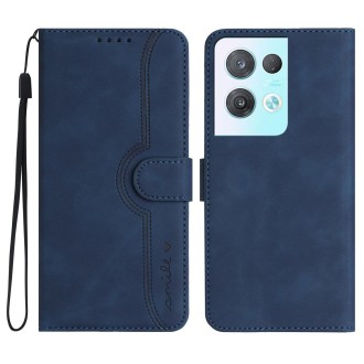 For OPPO Reno8 Pro 5G/Reno8 Pro+ 5G Heart Pattern Skin Feel Leather Phone Case(Royal Blue)
